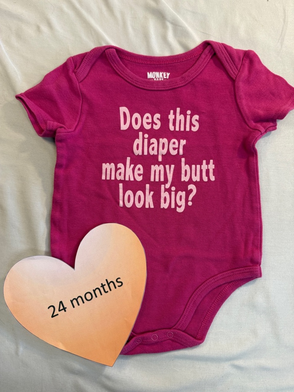 Monkey Bars - Pink Baby Onesie with Fun Text